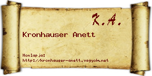 Kronhauser Anett névjegykártya